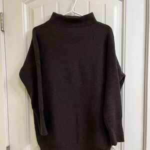 DEX Women’s Mock Neck Oversized Sweater - chocolate brown